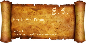 Erni Volfram névjegykártya